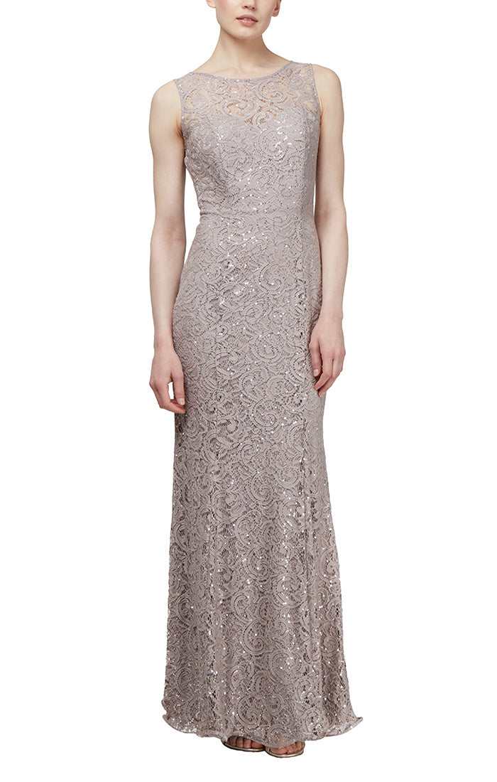 Ignite Evenings Sequin Lace Dress with Cape